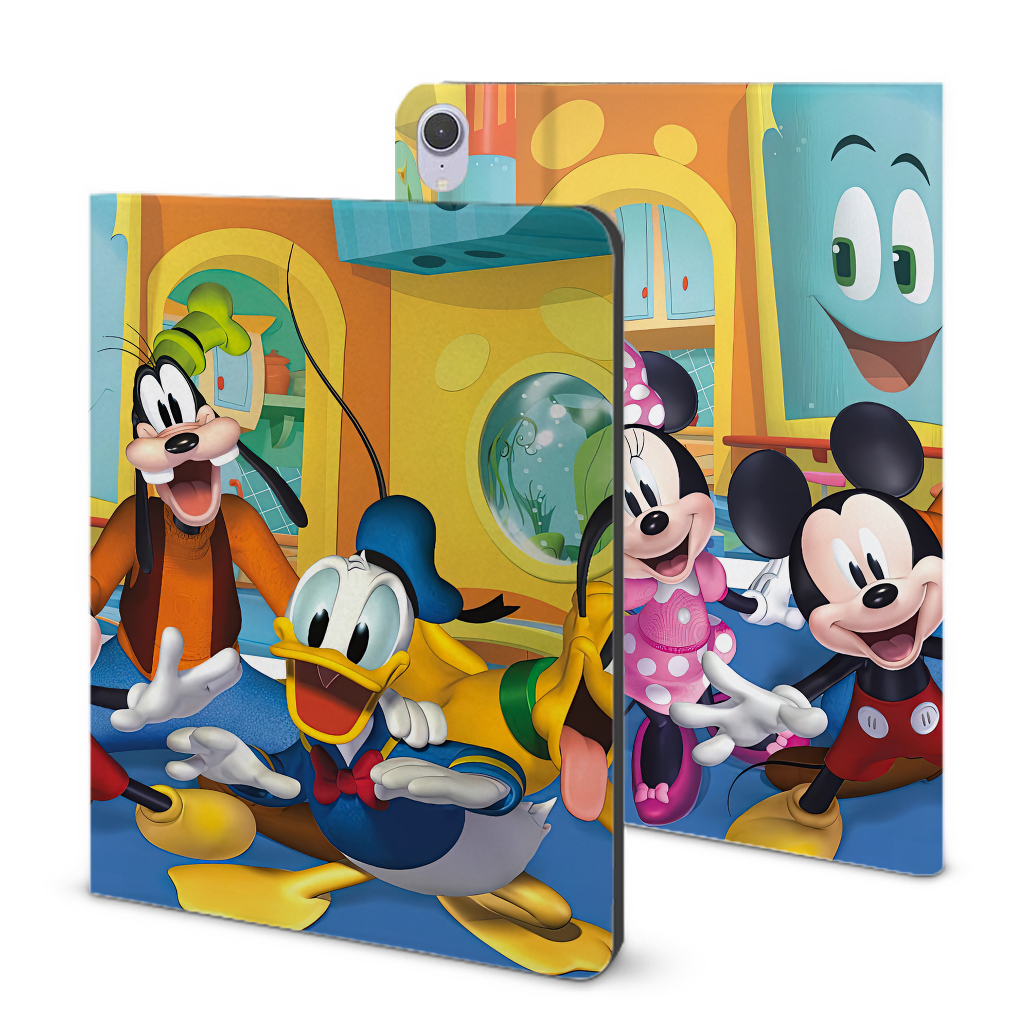 （画像用） ミッキーマウス Mickey Mouse IPad ケース ブック型 PUレザー TPU 耐衝撃 軽量 薄型 ペン収納なし 全面保護 IPad 各モデル対応